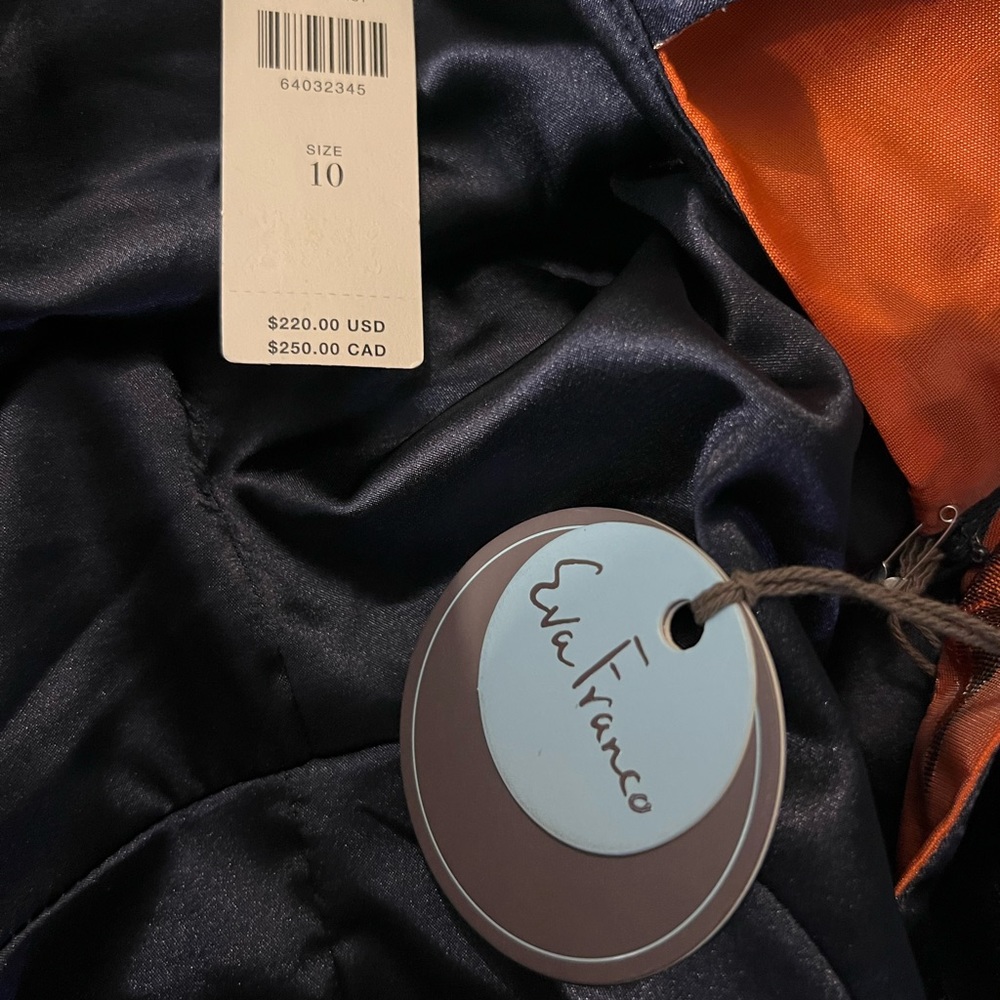 Eva Franco Orange Floral Jacquard Dress - Picture 7 of 8